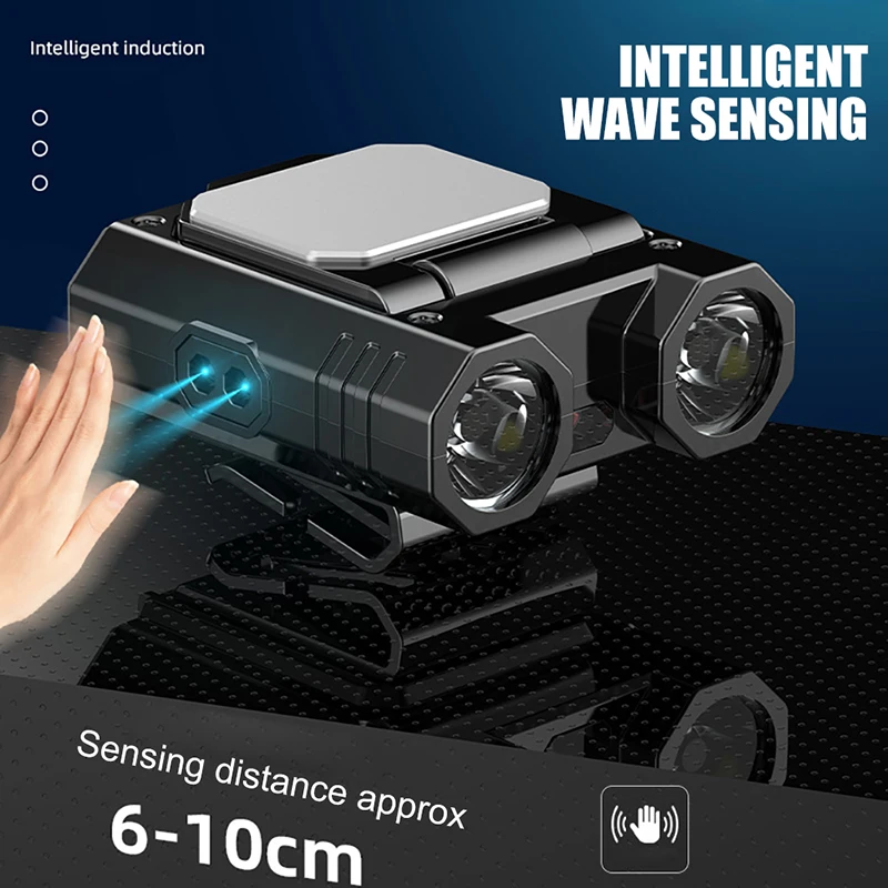 Strong Light Sensor Headlight Multifunctional Night Fishing Hat Clip Lamp Emergency Rechargeable Torch Led Headlamp