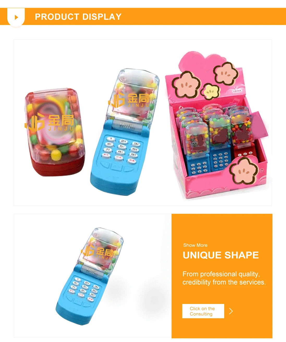 Высокое качество музыкальный мобильный телефон форма конфеты Кондитерские игрушки детские и