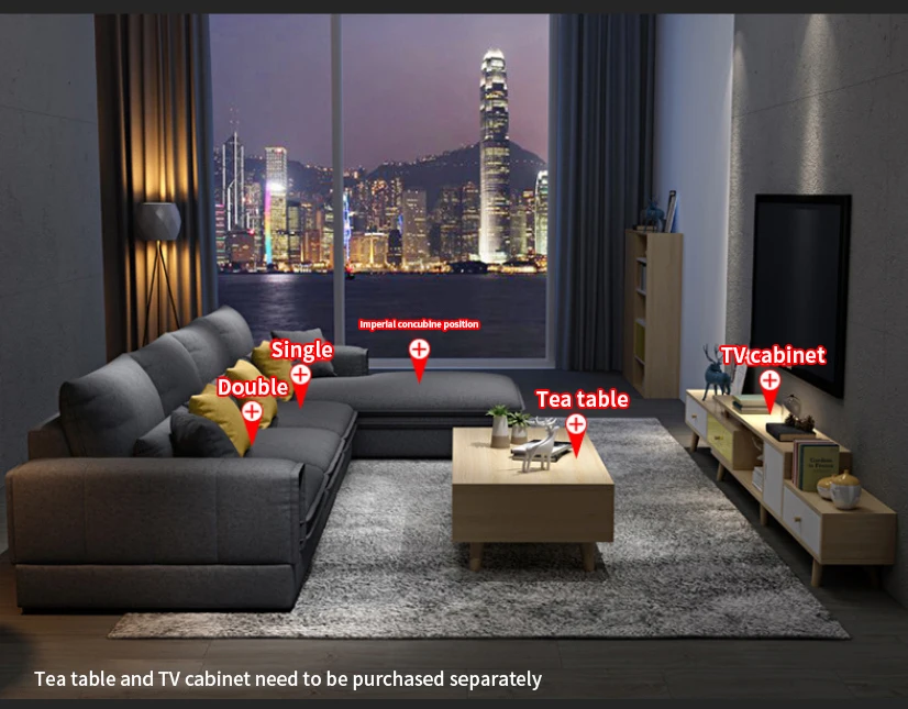 
Wholesale factory new l shaped modern simple furniture set design large sofa sectional combination sofa for living room 