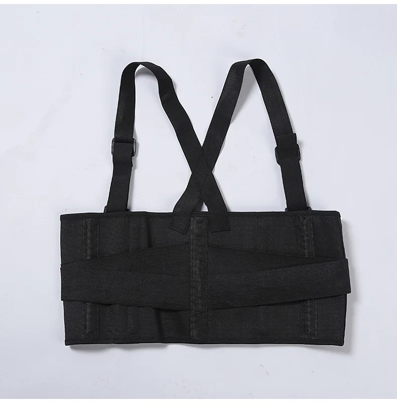 Industrial Work Adjustable Lumbar Support Belt Back Brace Support with Suspenders