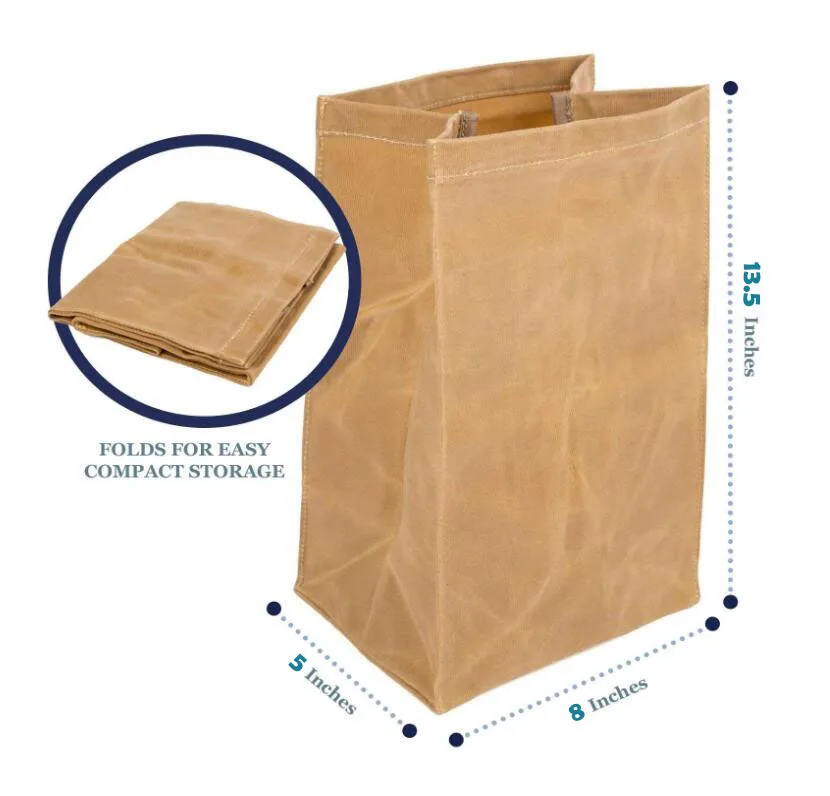 Hot sell waterproof 16OZ Waxed Canvas Reusable Lunch Bag