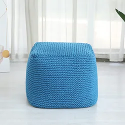 Colorful cube handmade knit beanbag chair bean bag ottoman stool