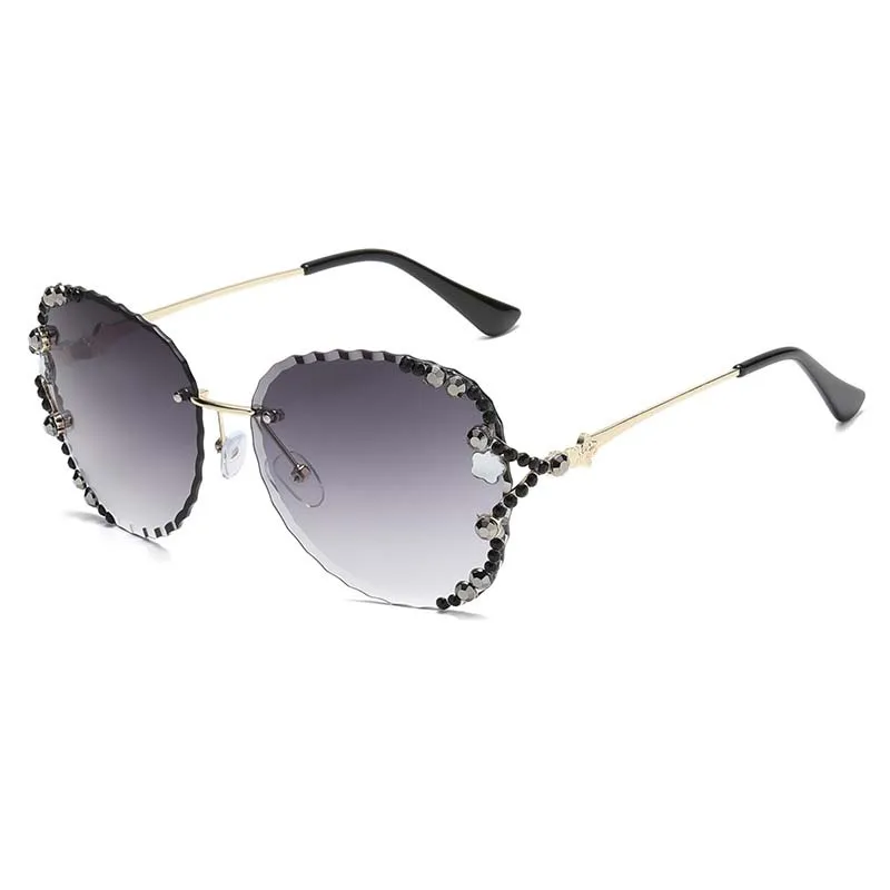 New fashion sunglasses for female diamond-encrusted Korean chao street anti-uv sunglasses luxury sunglasses