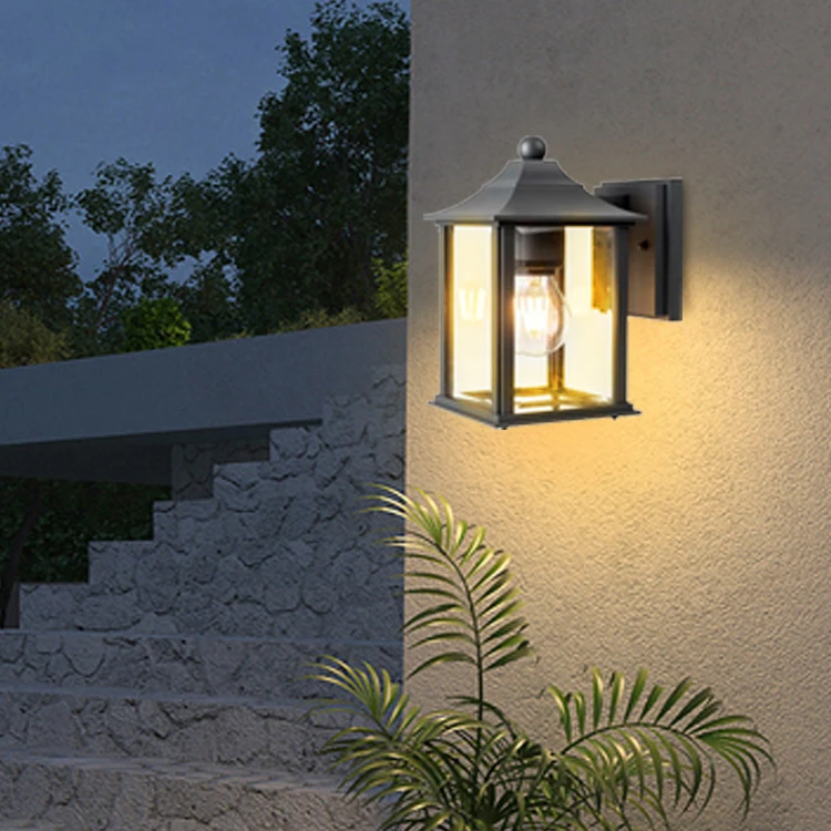 Creative aluminium rectangular waterproof warm lighting outdoor wall light