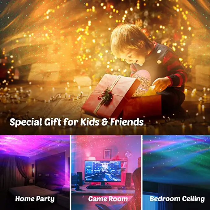 White Noise & Skylight for Kids Rooms Star Projector Northern Aurora Galaxy Projector Dinosaur Egg Night Light