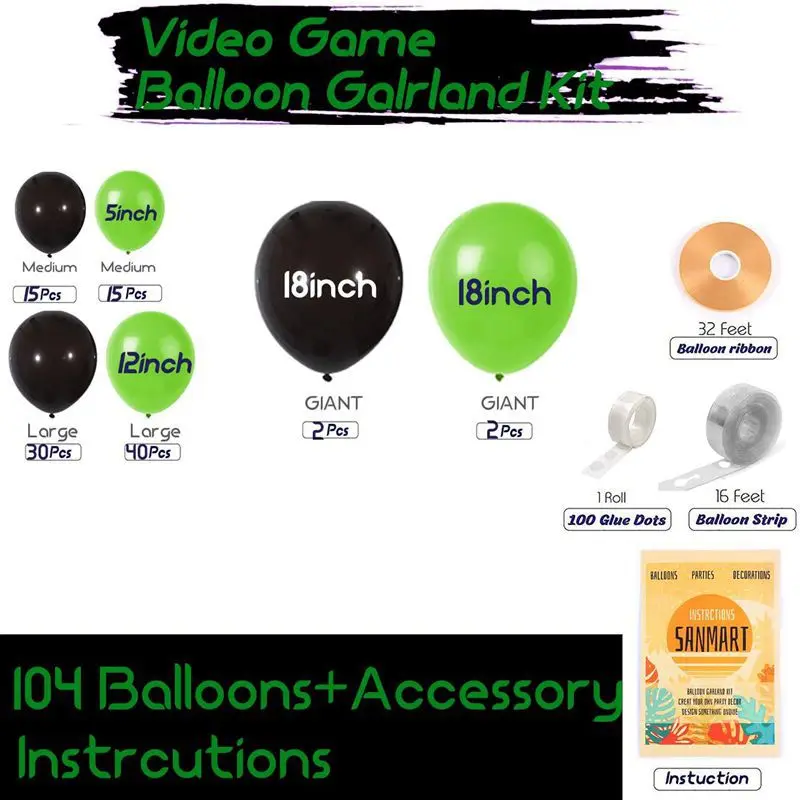 Kids Birthday Party Balloons Garland arch Kit Latex foil balloons sets game machine pad for Party Decorations needs