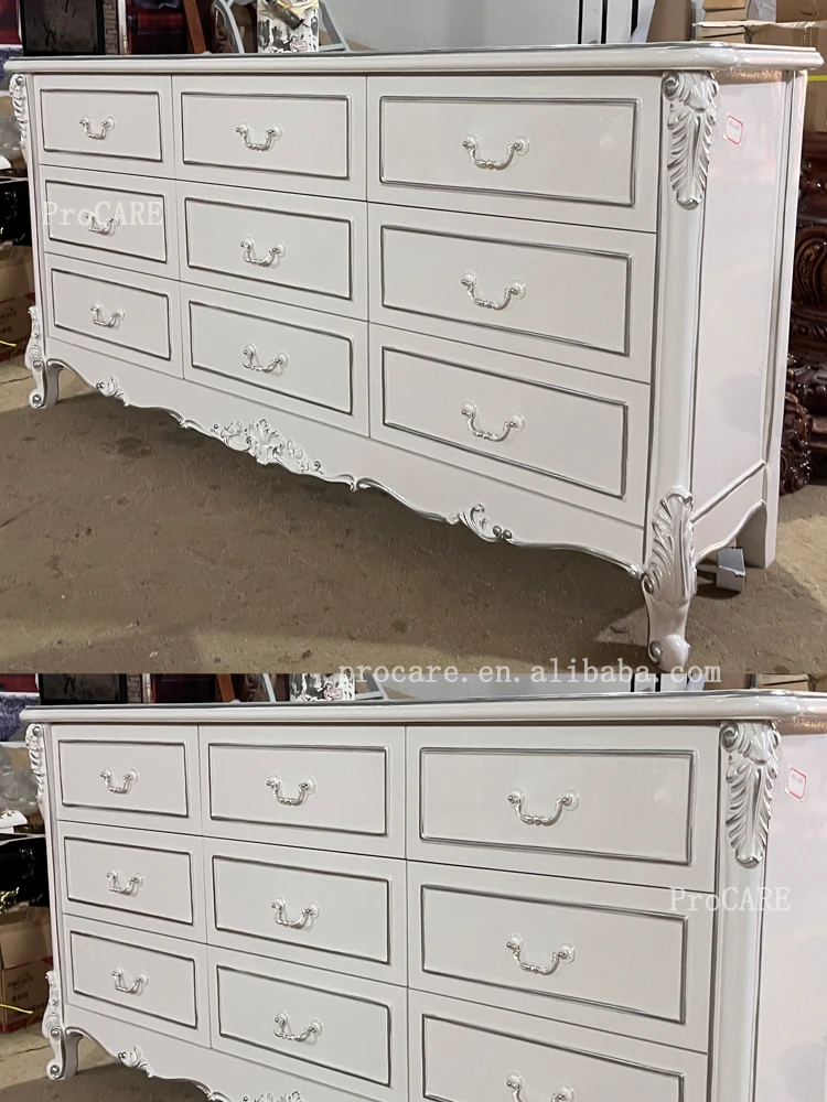 ProCARE French Style Luxury Chest of Drawers Carved luxury furniture set classical chest of drawers side cabinet