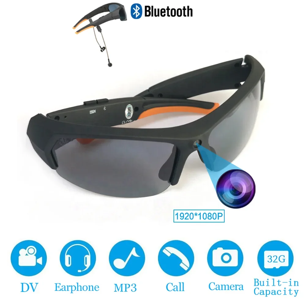 Full HD 1080P Wireless BT Glasses Video Recorder Glasses With Camera