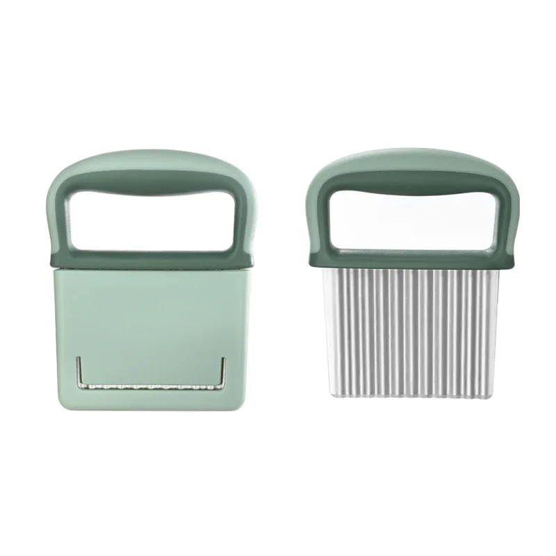 Kitchen Tools Stainless Steel Potato Chip Slicer Vegetable Wave Cutter Potato Curly Fry Cutter Plastic Non Slip Handle
