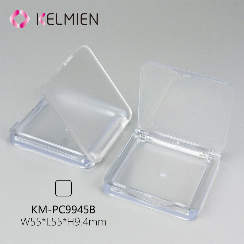 Wholesales Beautiful Square Blush Box Transparent Makeup Clear Eyeshadow Case Compact Powder Container