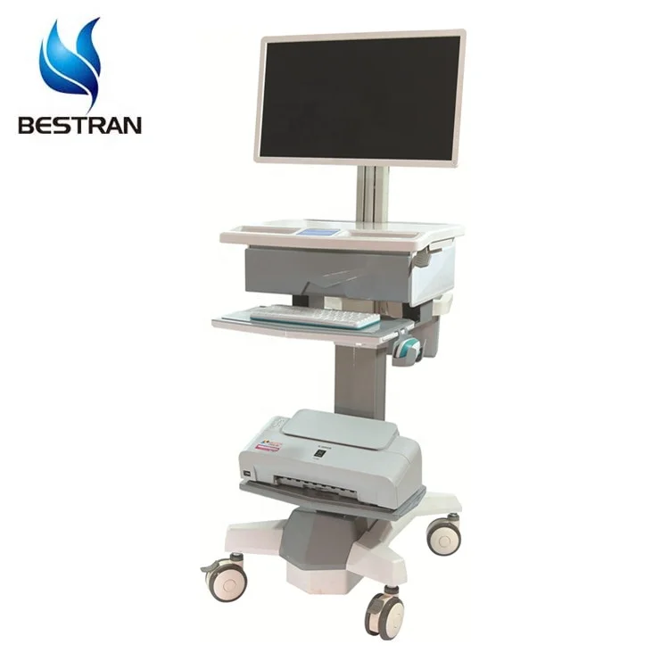 BT-LY13  Cheap hospital ABS plastic endoscope trolley with shelves medical computer cart with drawers price