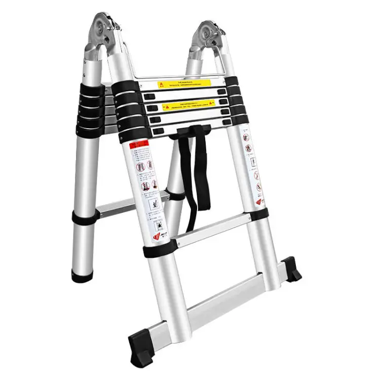 round hinge aluminum double sides multipurpose telescopic ladder