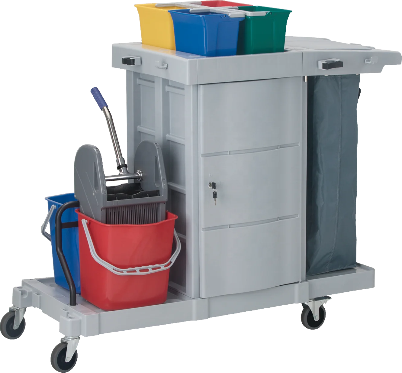 AF08181A Multi-functional cleaning service cart with standard drawer type collecting tray