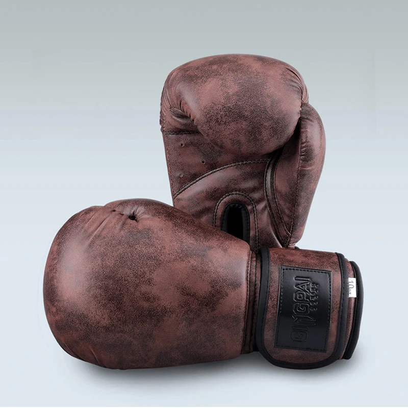Weifang Edton Vintage Tan Brown high quality micor-fiber Leather Boxing Gloves personalized boxing gloves