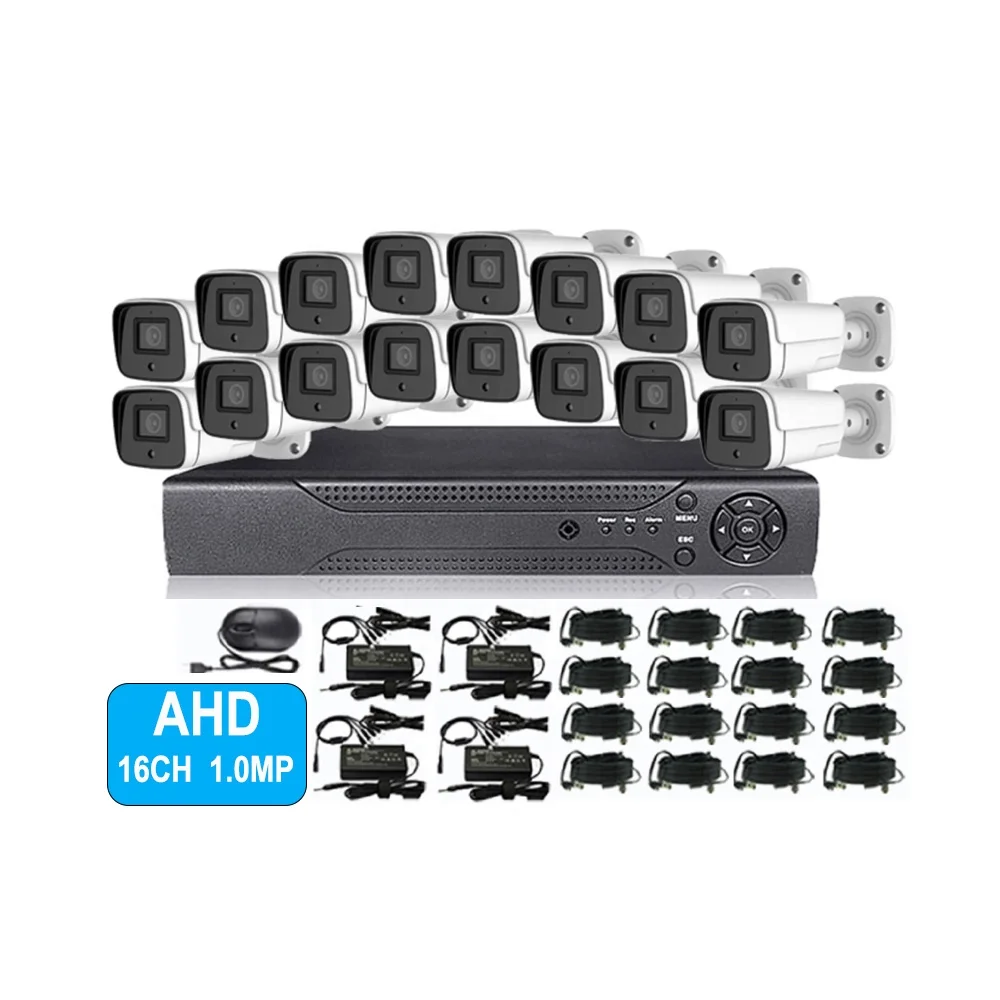 Оптовая продажа, 16CH 1MP Ahd Bullet Mini CCTV Camera System DVR Kit