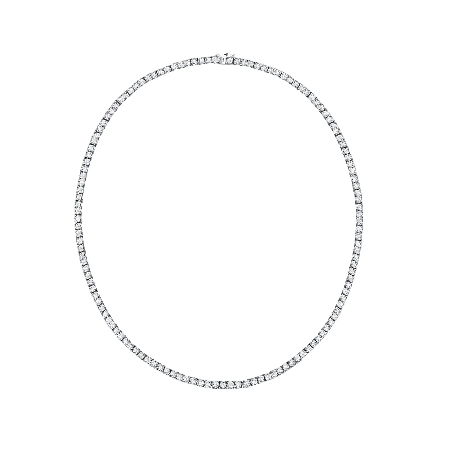 Keiyue 18K White Gold Plated body chain jewelry Cubic Zirconia Classic 925 Woman Tennis Necklace 18 Inch