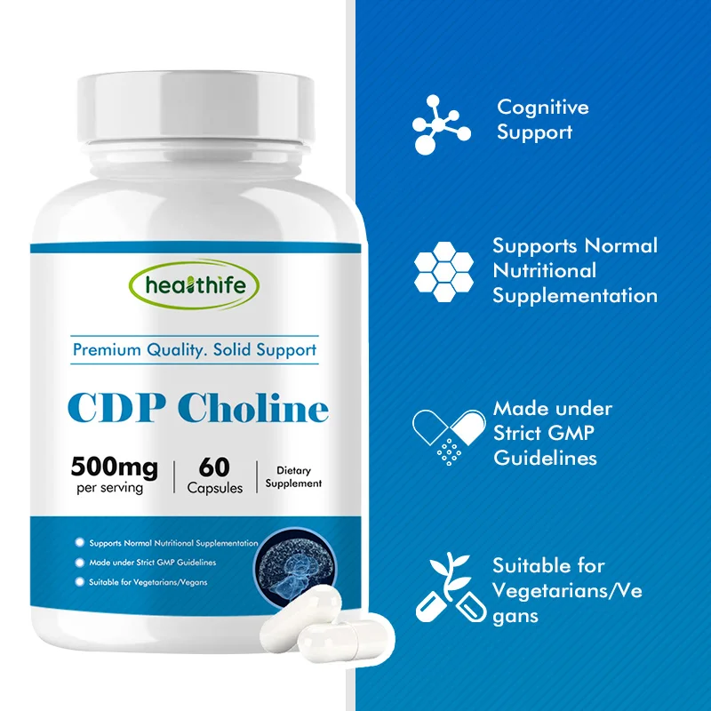 Healthife High Quality Cytidinediphosphate Choline 500mg/60capsules/Bottle CDP Choline Capsule