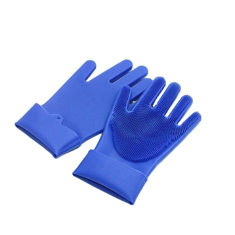 2 in 1 Magic Silicone Rubber Dish Washing Gloves Eco Scrubber Cleaning Multipurpose Sponge For Kitchen Bathroom Dropshipping