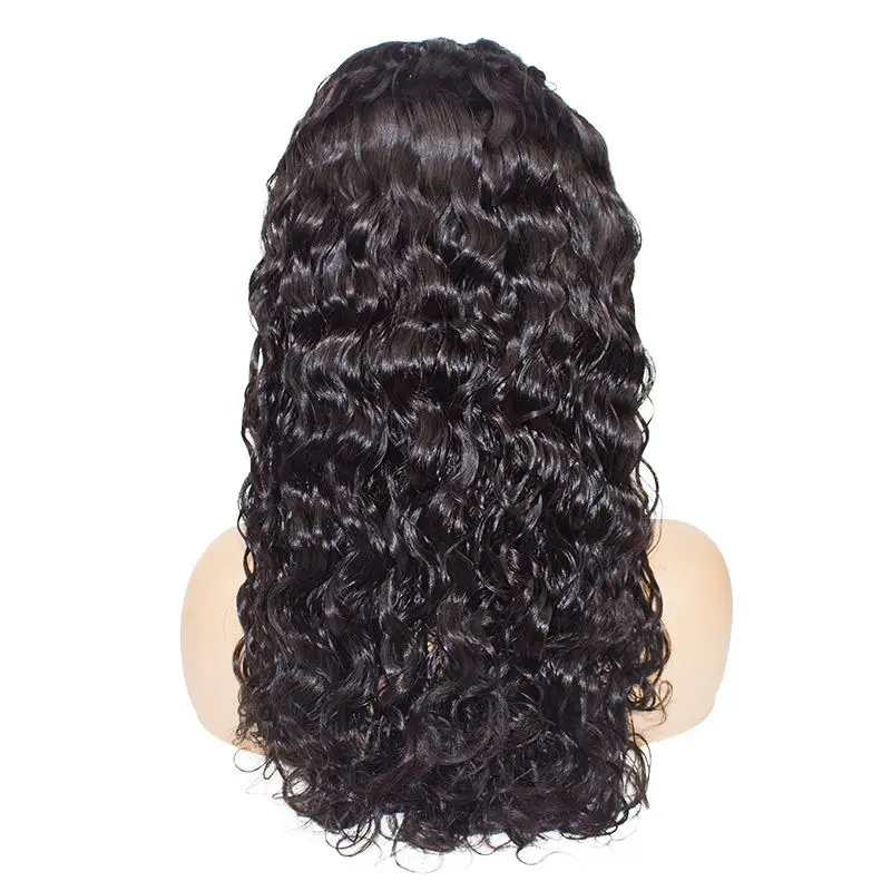 Guangzhou Guarantee Brazilian Water Wave Lace Front Human Hair Wigs  With Baby Hair No Tangle No Shedding