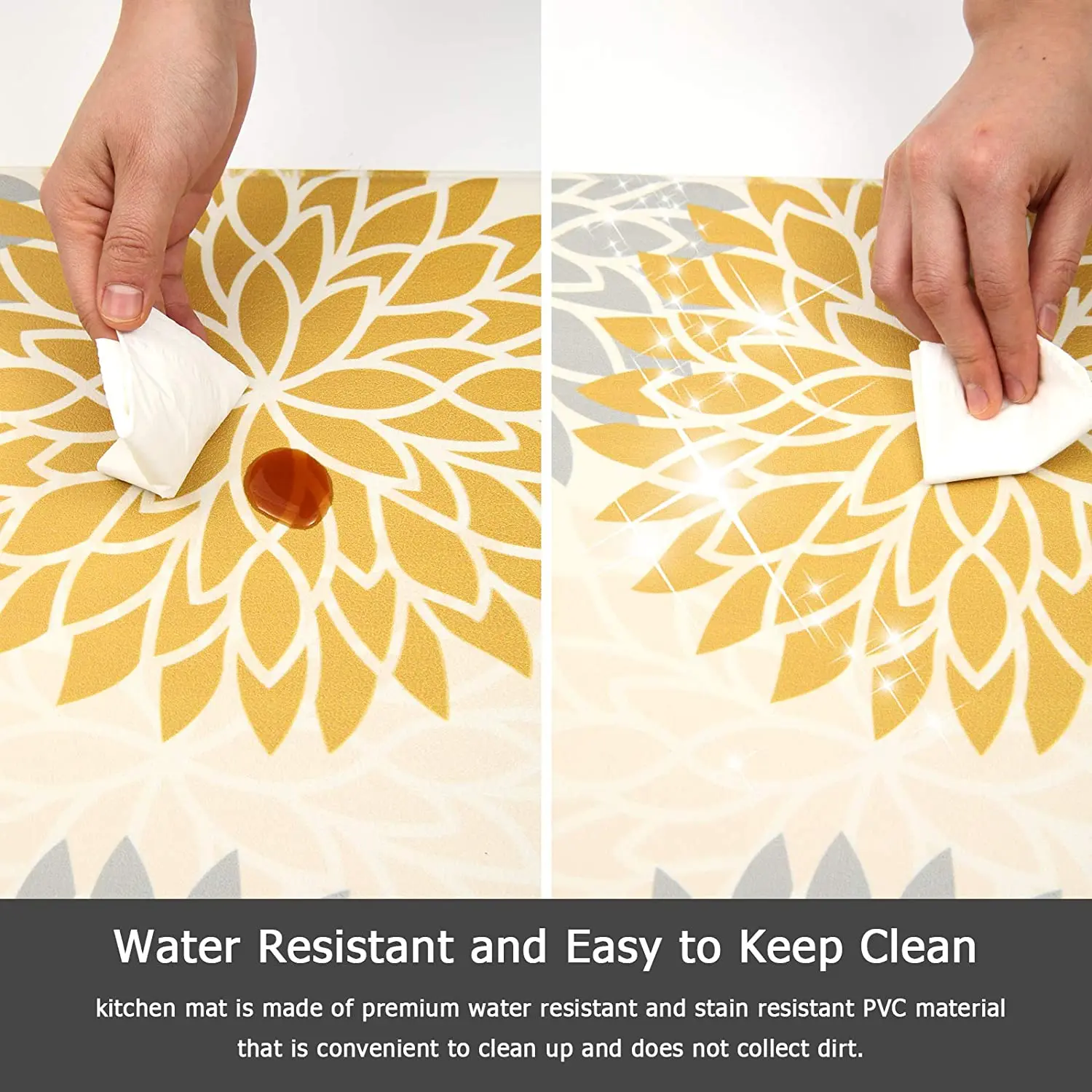 Waterproof indoor foot mat kitchen mat set of 2 anti fatigue comfort kitchen rug kitchen floor mats