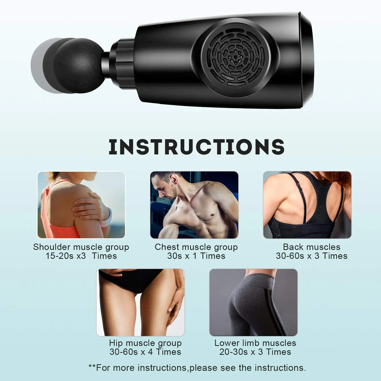 2020 24V Cordless Deep Percussion Vibration Body Massage Device Muscle Massage Gun For Fitness