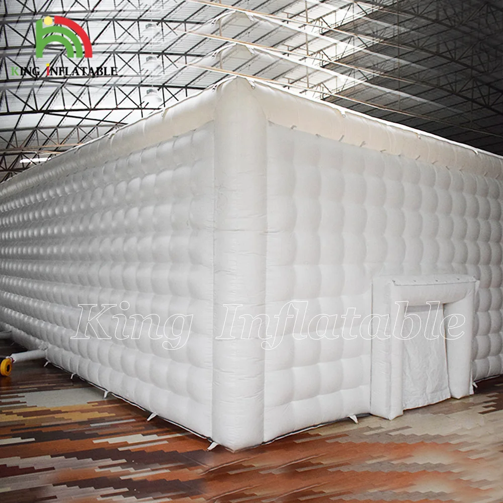 Large Cube Wedding Party Led Light Inflatable Tent Event Photo Booth White Giant Inflatable Cube Marquee Tent