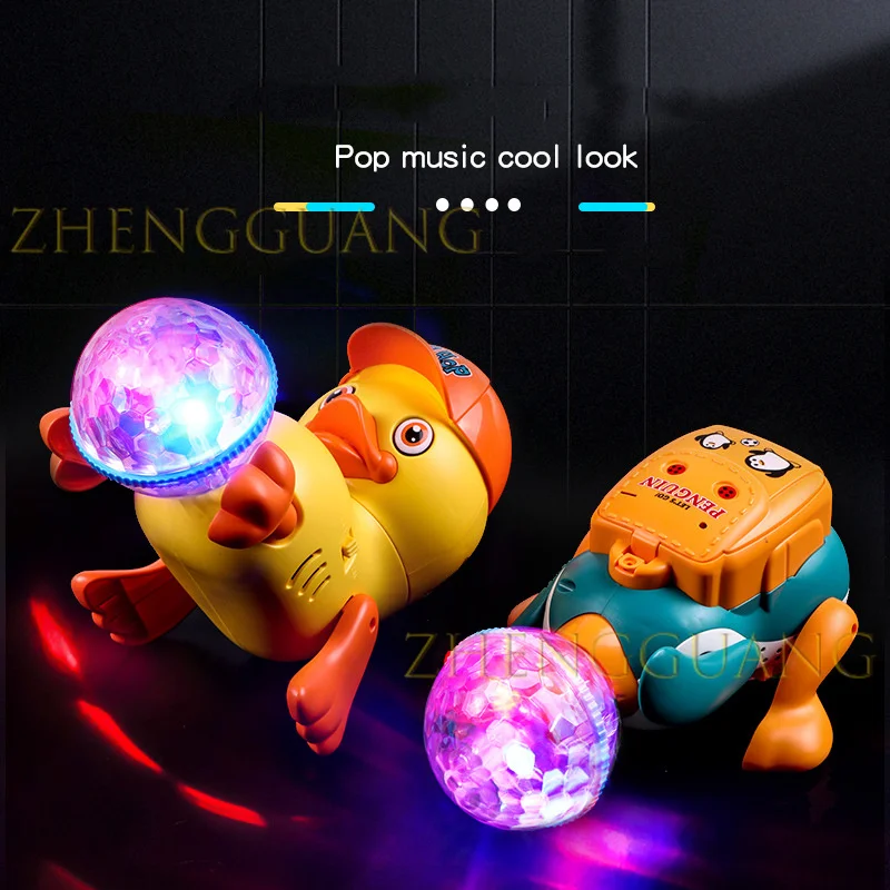 Zhengguang Toys Hot Selling Kids Christmas Gifts Electric Stunt Rotation Duck Cool Flashing Light Up Spinning Toys