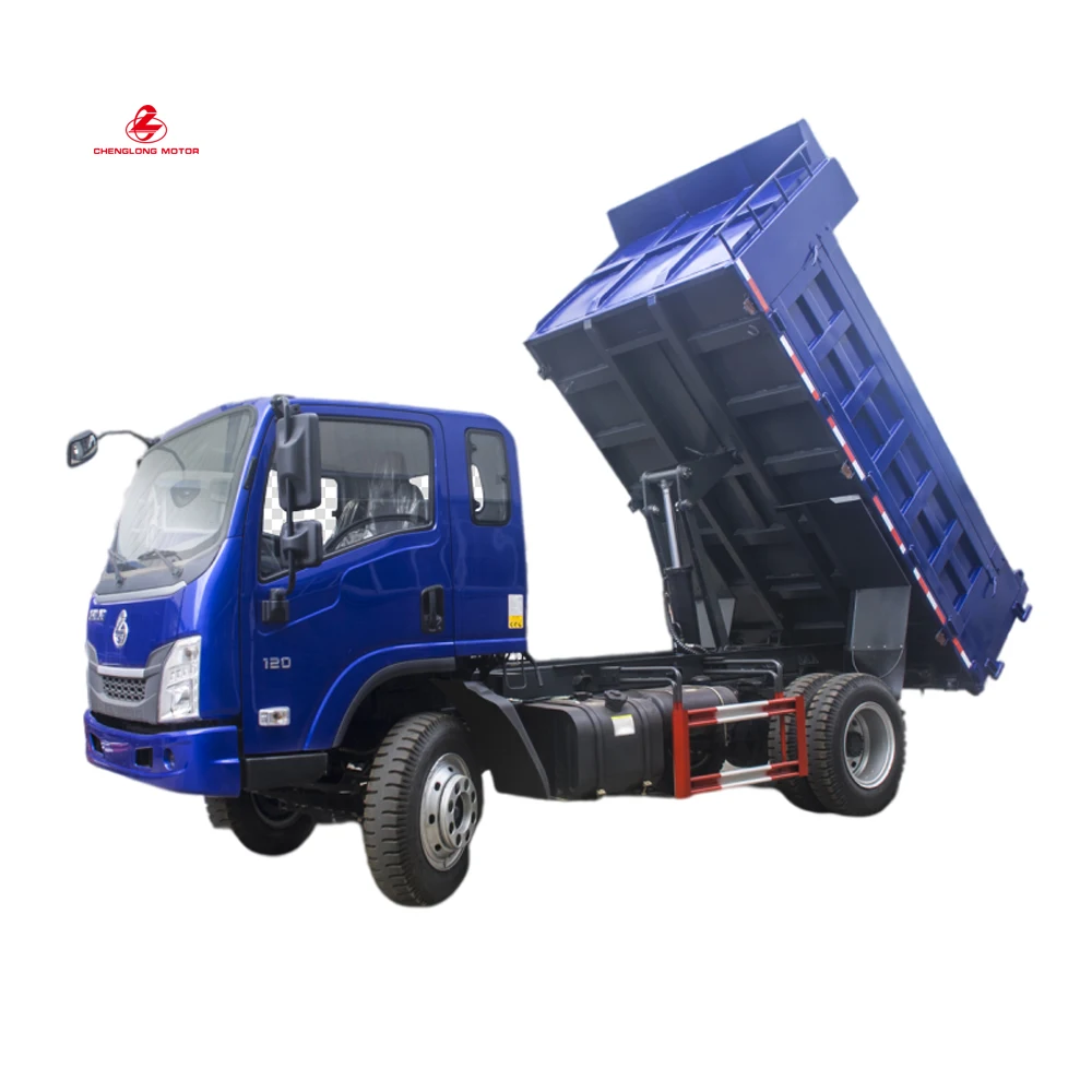 Used Dongfeng chenglong 4x2 small dump truck 120hp single cabin LHD/RHD mini damper truck