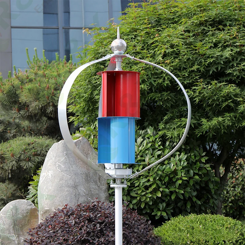 Household 1200w 3kw 5kw Vertical Axis Wind Turbine Alternative motor Generator 24V 48V Windmills With MPPT Hybrid Controller
