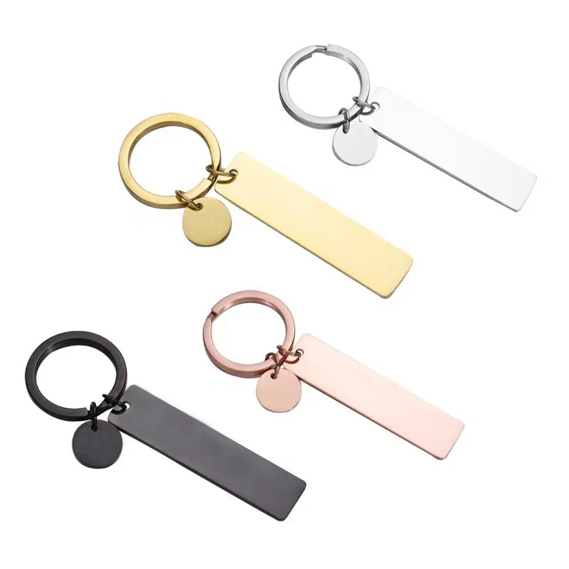 Promotional Gift Keychain Blank Metal Stainless Steel Trendy Keychains Tags Key Chain