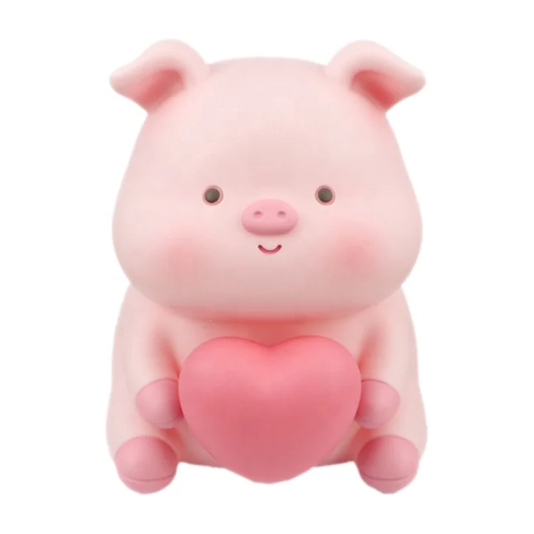 Promotional Gift PVC Piggy Money Saving Coin Boxes Led Light Up Piggy Money Bank Storage For Children