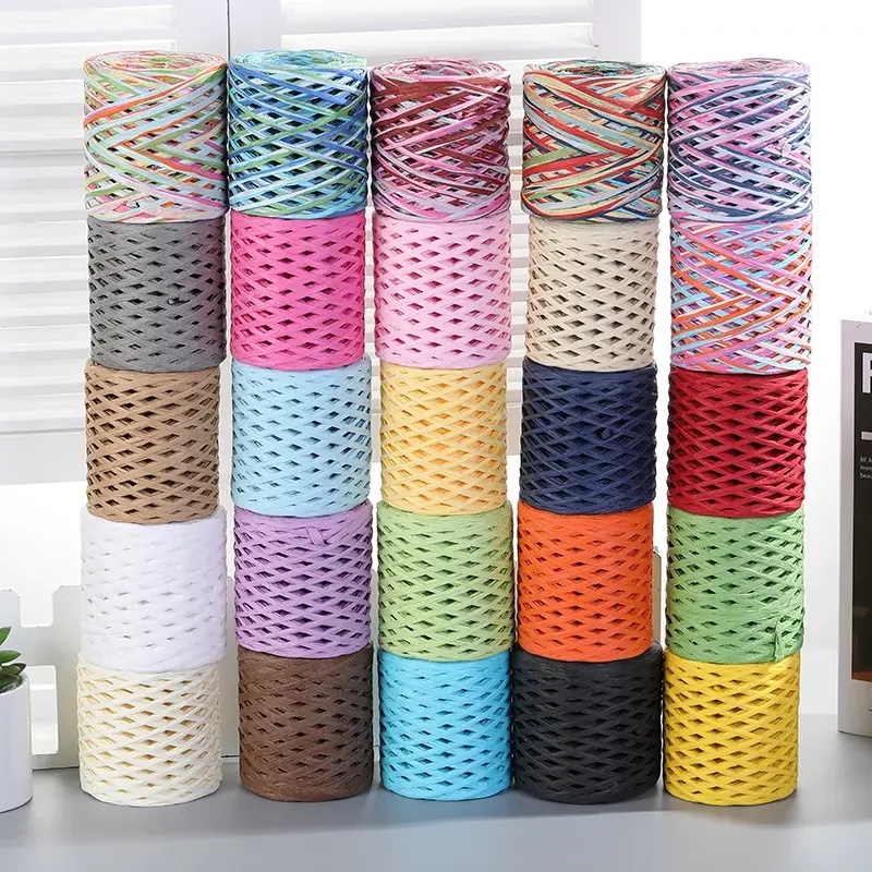Raffia Paper Ribbons Packing DIY Crafts Party Decorations handmade raffia rope 200m