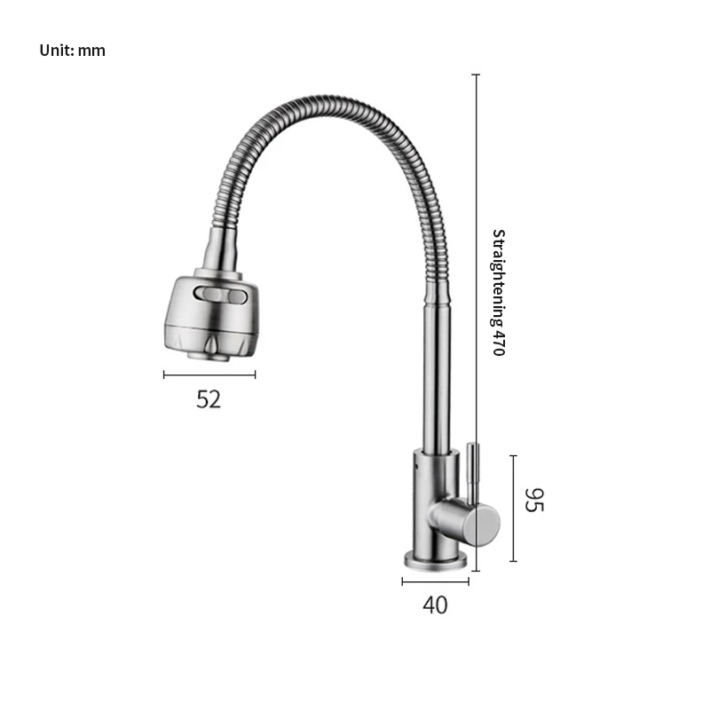 Good Price OEM Stainless Steel Pull Out Sink Tap Single Hole Single Handle Cold Water Kitchen Faucets