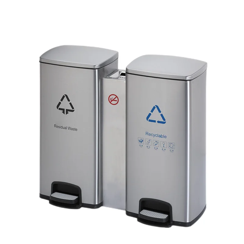 Custom Metal Bin Waste Stainless Steel With Powder Coating Trash Can Storage Bin Outdoor Commercial Waste Garbage Bin