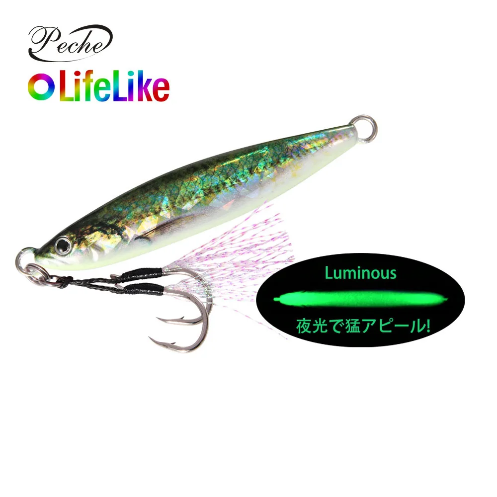 OEM Metal Jig Lure Isca Artificial 20g 30g 40g 60g 80g Vertical Jigging Lure 3D Eye Hard Bait Spinnerbait Casting Fishing Lures