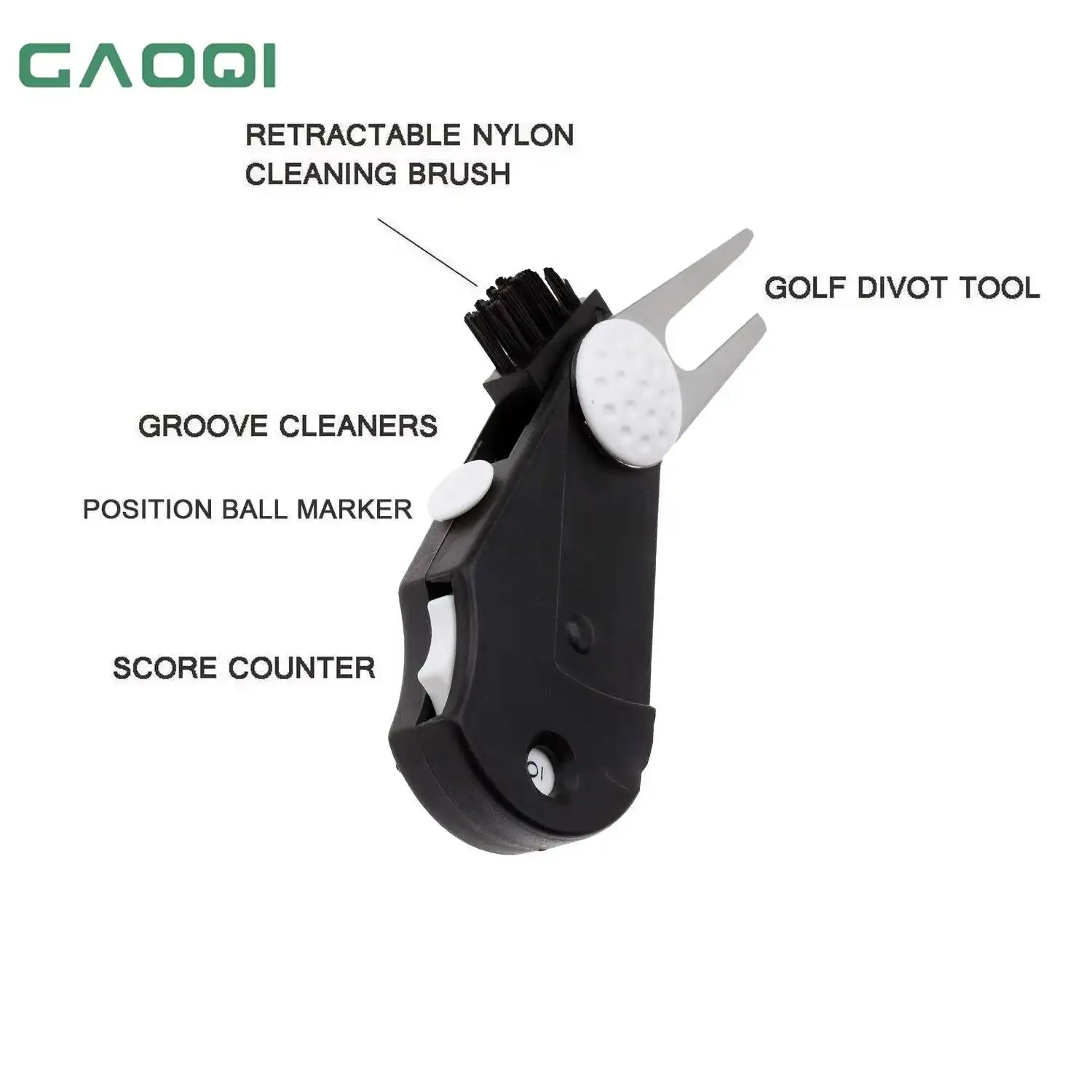 Light Weight 5 in 1 Pocket Multi-function Golf Divot Tool Kit With Golf Green Fork Clean Brush Ball Scorer Mark