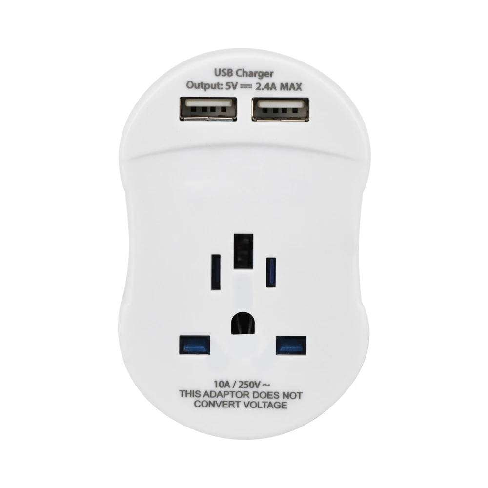 For UK,US Traverllers go to Australia,New Zealand Standard earthed australian plug adapter with 2USB