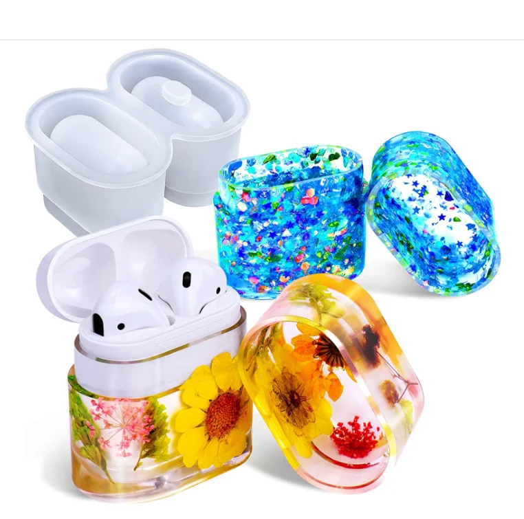 Crystal Epoxy Resin Casting Molds for DIY Protective Earphone Case Cover silicone resin mold suitable for aairpots