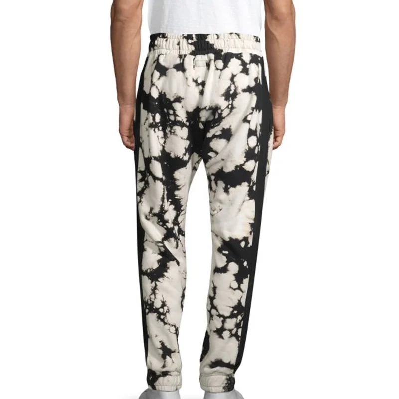 cotton acid wash tie dyed men long casual sweatpants track pants