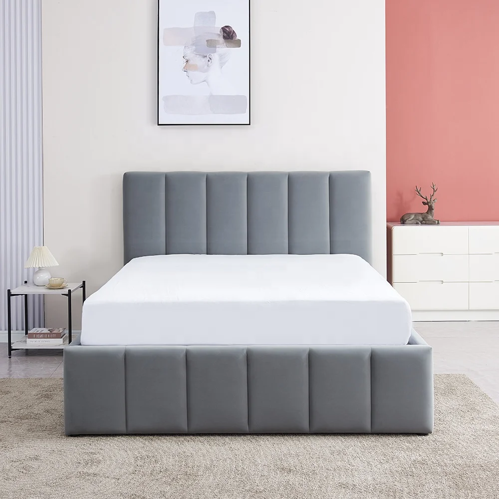 popular modern design wholesale  king queen full double twin single size  fabric soft bed