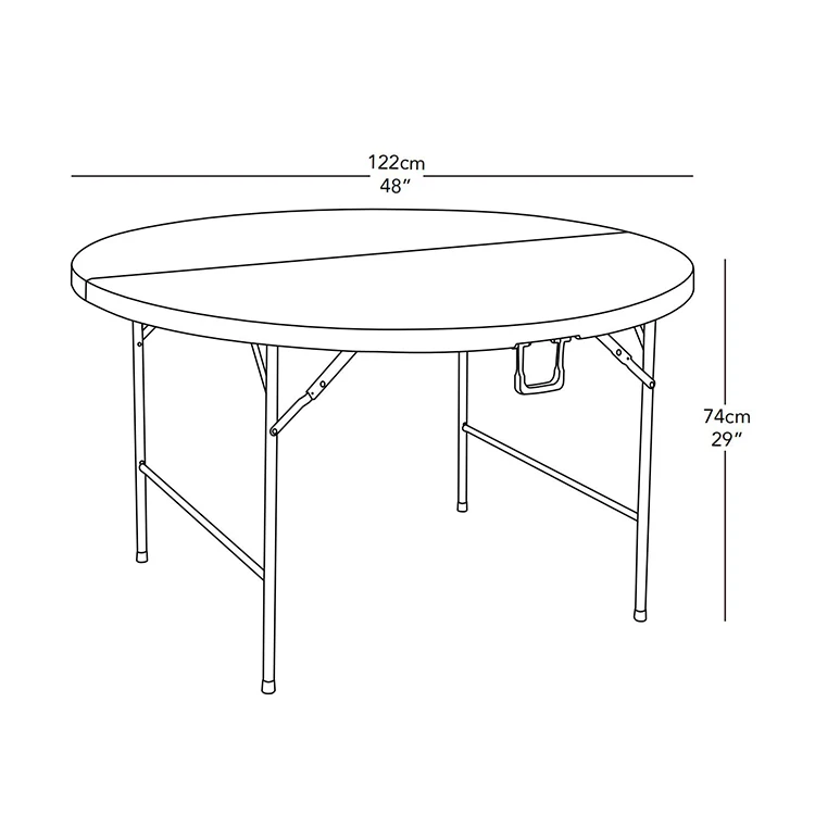 Cheap Hot Sale Outdoor picnic folding table With Metal Folding Legs portable Plastic round Folding Table