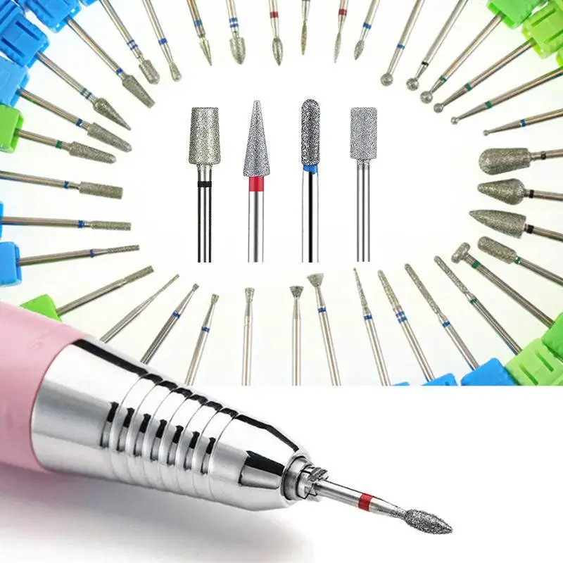 Diamond Nail Drill Bit Milling Cutter For Manicure Burr Cuticle Clean Electric Cutter Rotary Drill Bits Accessories Nail Files