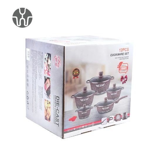 Wholesale Pots And Pans Popular Home Kitchen Pot Sets Non Stick 12 pcs Cookware Sets Frying Pan Aluminum Cooking Pot With Lid