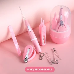 Newborn Baby Nail Care Sets Kids Scissors Luminous Ear Pick & Booger Clip Baby Nail Clipper Baby Nail Clipper (Rechargeable)