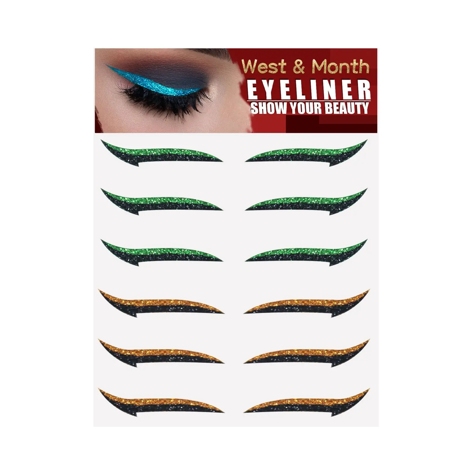 On Promotion New Arrival Braced Realistic Fast Distributor Vendor Wholesale Eyeliner/Eyelash Sticker Set with Personalized