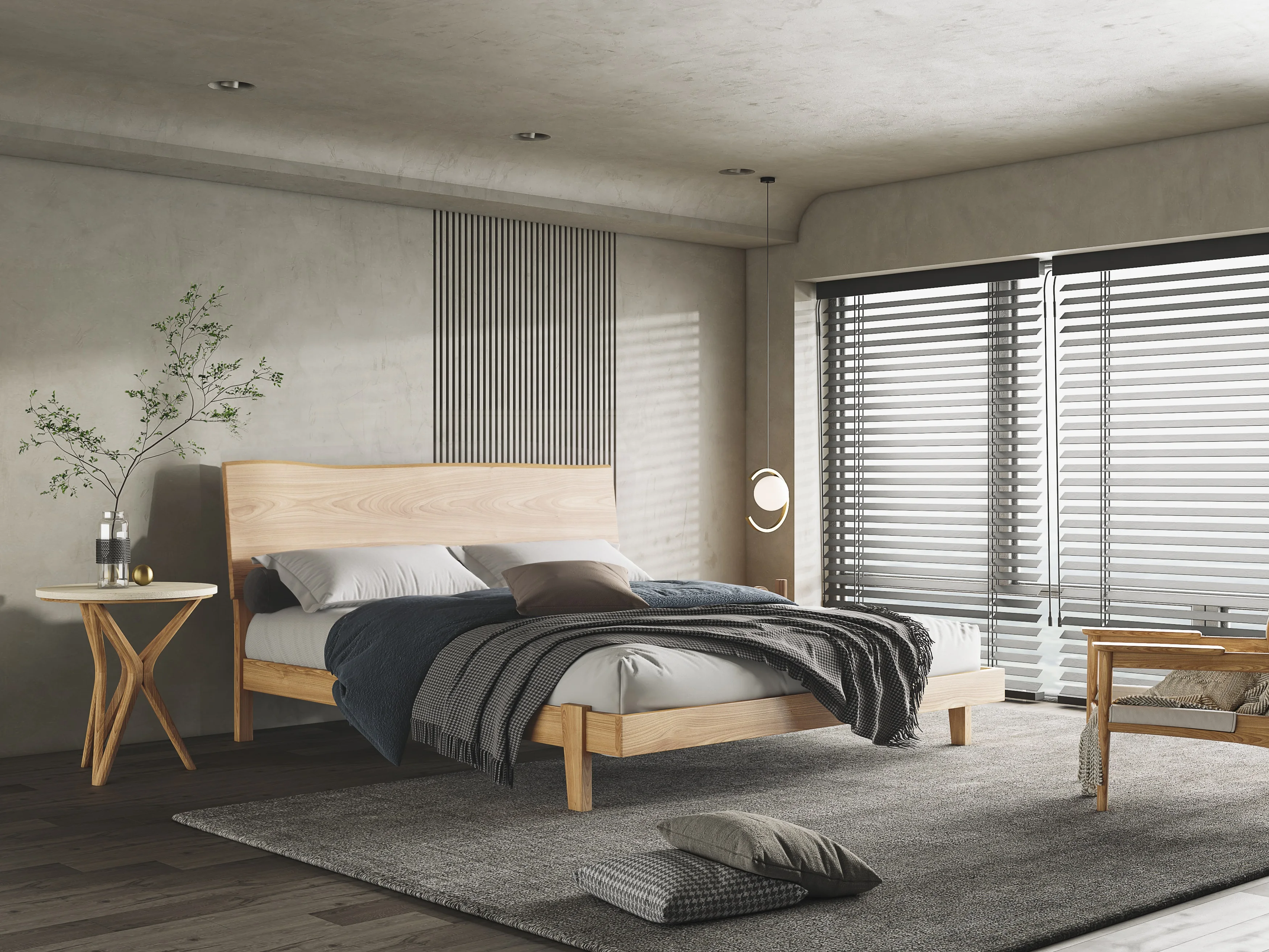 Modern European Bedroom Furniture Single Size Wooden Bed Frame Bed Strong Wood Slat Support