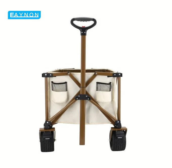 EAYNON Large capacity foldable outdoor campsite steel frame beach utility vehicle camping trolley