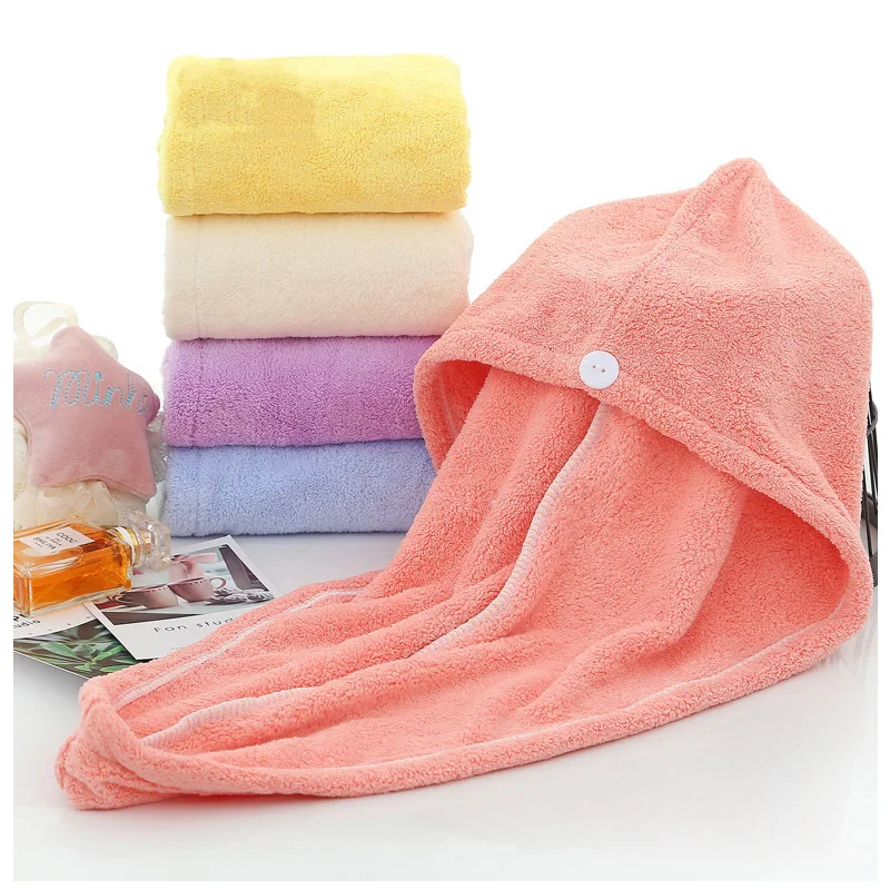 Wholesale Woman Bath Shower Cap Luxury Microfiber Hats Bonnet Quick Dry Hair Towel Cap