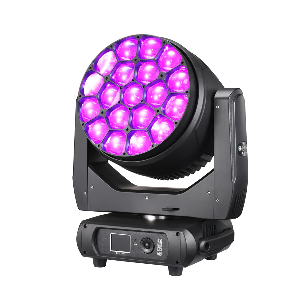 DJ Lighting Equipments 19x40w Rgbw 4in1 Bee Eye Led Moving Head Light Led Stage Light for Disco Luminous SHINE Lamp Power