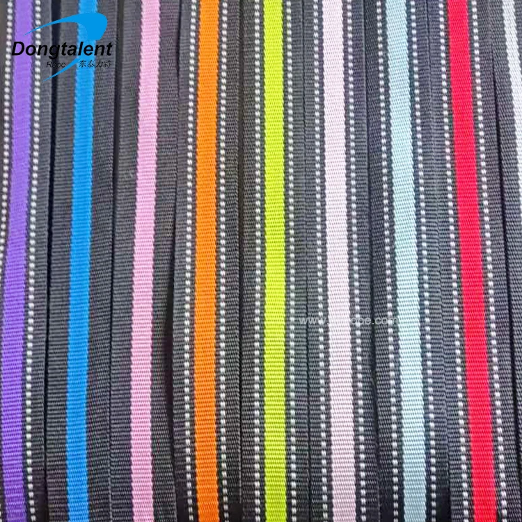 25mm 38mm 50mm striped belt webbing colourful polyester cargo for 2 inch ratchet buckle cargo lashing strap belts